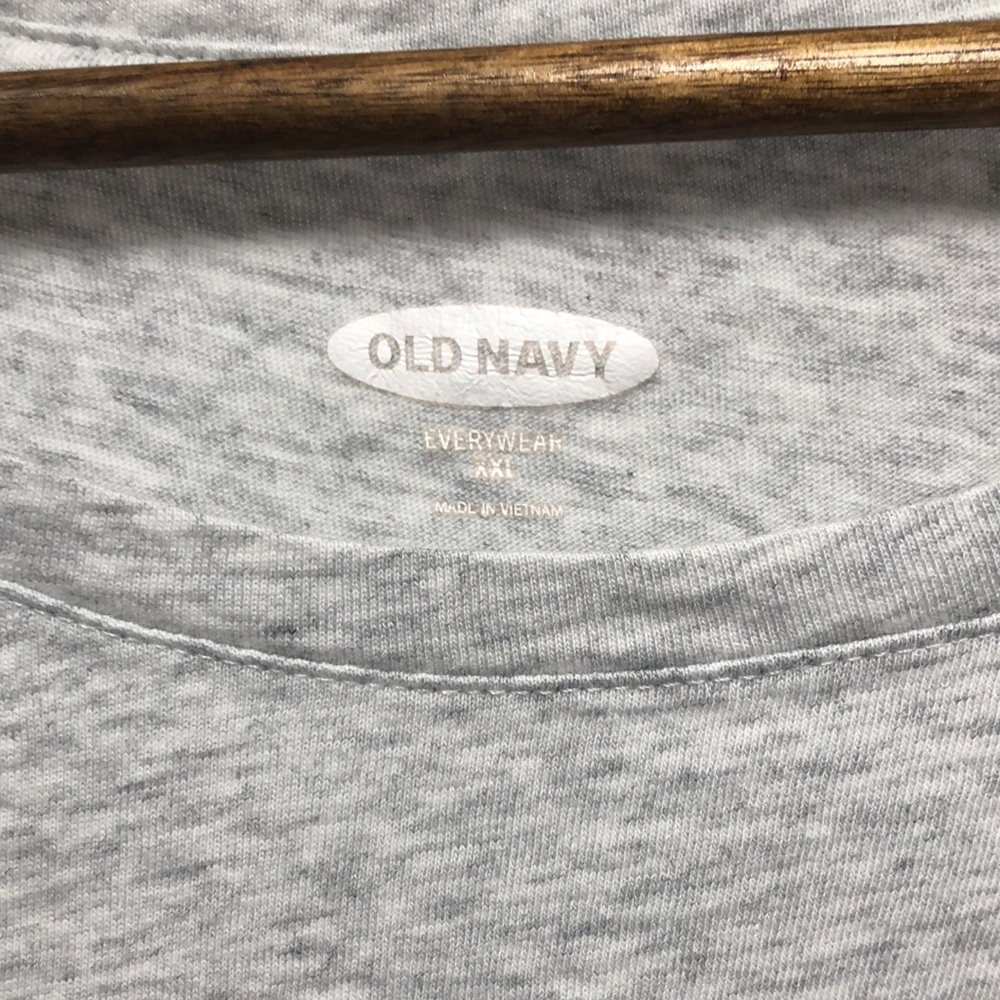 Old Navy Short Sleeve Gray Cotton Graphic Tee Beach Themed Curved Hem Size XXL - Picture 4 of 6